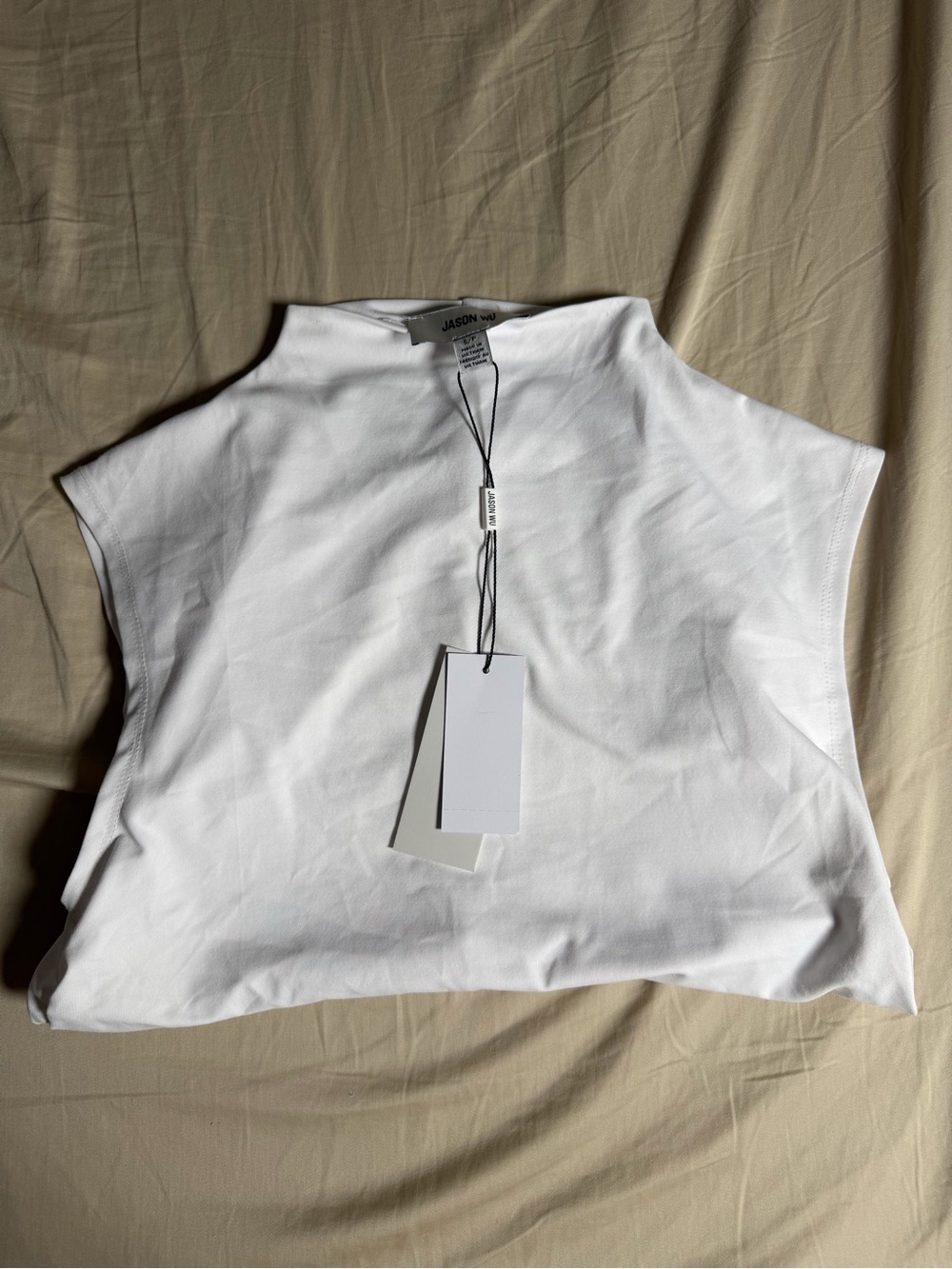 Jason Wu White Sleeveless Mock-Neck Tank